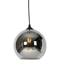 Qazqa Pendelleuchte Wallace, Dimmbar, LED wechselbar, Extra-Warmweiß, QAZQA Hängeleuchte, e27, Grau, Glas, Art Deco