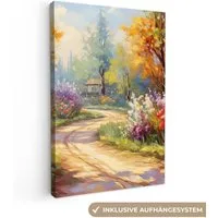 OneMillionCanvasses® Leinwandbild Blumen - Bäume - Kunst - Aquarell, Fotodruck (1 St), Leinwand Canvas Wandbild, Wanddekoration 20x30 cm