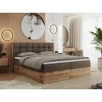 MKS MÖBEL Boxspringbett ALBERO 1 (Set, Packung, Topper T25/Visco, Stauraum, Matratzen, Bettkästen, T30-Schaum), Doppelbett, Multipocket-Matratzen, Möbelplatten, Praktisch