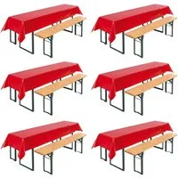 Beautex Tischdecke, Partytischdecke, für Biertischgarnituren, 100x250cm, viele Farben (6-tlg), wasserabweisend, abwaschbar, lebensmittelecht, strapazierfähig