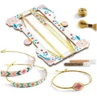 DJECO Kreativset Schmuck Basteln Kleine Perlen Perlenwebrahmen