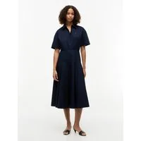 Tommy Hilfiger Blusenkleid POPLIN FLRE SS MIDI SHRT DRS Baumwolle
