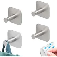 bremermann Handtuchhaken Bad-Serie PIAZZA TAPE - 4er Set mit Klebepad, Edelstahl, (4-St)