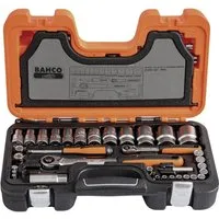 BAHCO Steckschlüssel Steckschlüssel-Satz 1/4″ + 1/2″ 56tlg S560