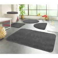 KiNZLER Badematte Chaozhou, Badvorleger, Badezimmer Teppich, Höhe 20 mm, rutschhemmend beschichtet, fußbodenheizungsgeeignet, Polyester, rund, Badteppich, Uni Farben, weich, als rechteckig, rund & Set erhältlich