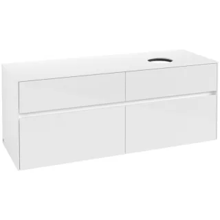 Villeroy und Boch Collaro Waschtischunterschrank C04700DH 140 x 54,8 x 50 cm, Waschtisch rechts, Glossy White