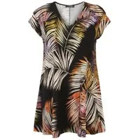Doris Streich Longshirt (1-tlg) mit Palmwedel-Print