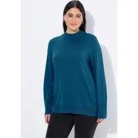 Ulla Popken Strickpullover Pullover Stehkragen Langarm Rippbündchen