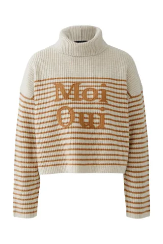 Oui - Kuscheliger Rollkragenpullover beige - Gr. - 36