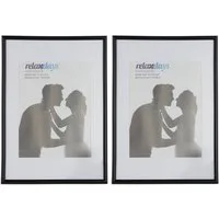 relaxdays Bilderrahmen 2er Set A4, schwarz