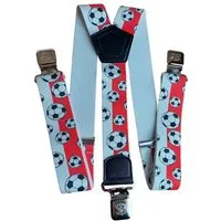 Ware aus aller Welt Hosenträger Fußball starke Y Hosenträger 40 mm breit mit starke Krallenclips (1-St)