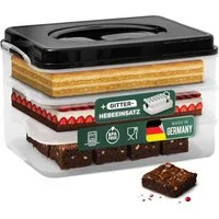 Novaliv Aufbewahrungsbox 31156-31157-31218-1x, Novaliv Kuchen-Transportbox mit einer Etage und Deckel und Einlage (Re