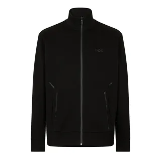 Boss - "Skaz" Trainingsjacke für Herren, Durchgehender Reißverschluss (Schwarz)