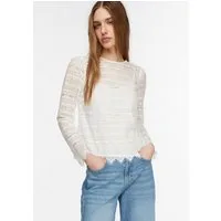 comma Langarmbluse Bluse Feminine Baumwollspitzenbluse mit herausnehmbaren Top