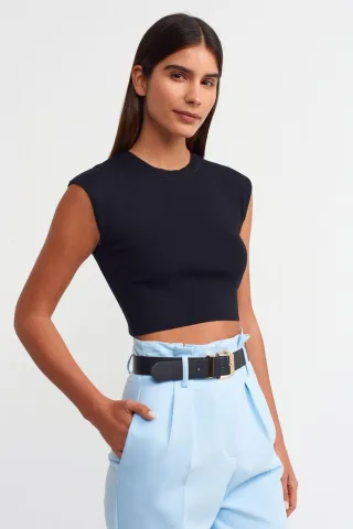 Frauen Ärmelloses Ripp-Crop-Top
