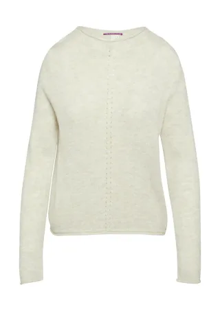 Q/S designed by - Weicher Strickpullover mit Ajour-Detail beige - Gr. - XXL