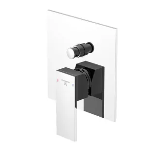 Steinberg Serie 160 Wannenarmatur 16021033 Unterputz, mit Abdeckplatte 165 x 165 mm, für Wanne/Brausearmatur, mit Umsteller, chrom