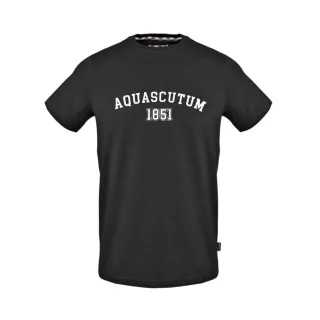 Aquascutum - T-Shirt für Herren, Rundhalsausschnitt (Schwarz)