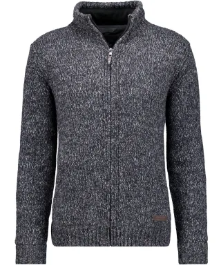 RAGMAN - Cardigan mit Stehkragen, gefüttert Grau-Melange - Gr. - XL