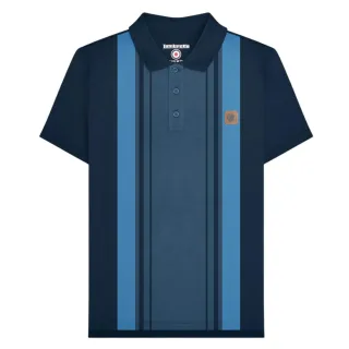 Lambretta - "SS25" Poloshirt für Herren (Marine/Mondbeschienener Ozean)