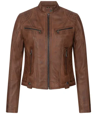 Rock Creek Lederjacke Hellbraun