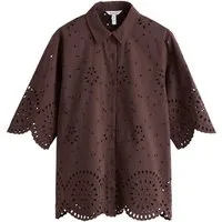 Next Blusentop N. Premium Bluse mit Lochstickerei, Kurzgröße (1-tlg)