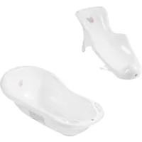 Hylat Baby Babybadewanne Hylat Baby Badewanne Set - für Neugeborene und Babys – Lite, Hug Me, (2-teiliges SET, 2-tlg), Babywanne, Sitz – Weiß