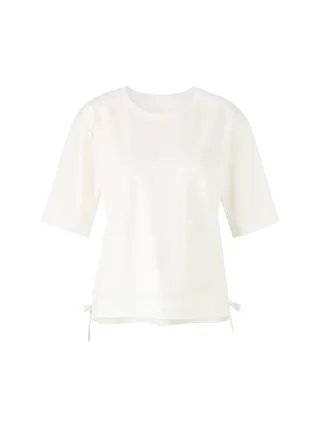 Marc Cain Sports - Kastiges T-Shirt mit Kordelzug off-white - Gr. - 44