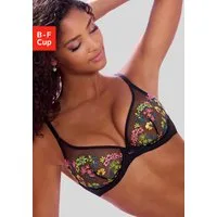 LASCANA Bügel-BH in High-Apex-Schnittform mit zarter Blütenstickerei, sexy Dessous