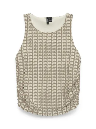 VERO MODA - VMROSALIA SL O-NECK SHORT TOP JRS GA Birch - Gr. - S