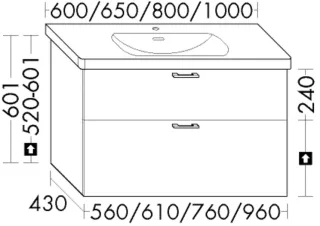 Burgbad Waschtischunterschrank System 30 Preisgruppe 4 Sana 601x560x430 Nussbaum Cognac WZFB056F6568