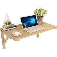 AFKSMILE Wandregaltisch Multifunktionaler Klapptisch aus Massivholz zur Wandmontage,80*50cm