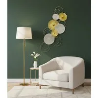 MF Wanddekoobjekt Sixo Gold Edition Metall Wanddeko Wandschmuck Kreise 83x38 cm Deko