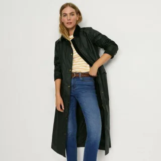 Langer Wachsmantel für Damen in Petite-Größe, Damen, size: petite, Grün, Polyester, by Lands' End