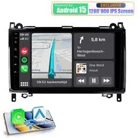 A-Sure Android 15 8-Core Für Mercedes-Benz A/B Klasse W169 W639 W245 GPS Navi Autoradio (RDS, Digitalradio (DAB), FM, AM, 1280*800 IPS Screen/8-Core CPU)