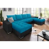 COLLECTION AB Wohnlandschaft Josy XL U-Form, Breite: 313 cm, Liegefl. 137x266 cm, Bettfunktion, Bettkasten & 2 Zierkissen, Federkern