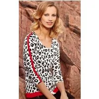 Passioni Strickjacke mit Reißverschluss und Grafischem Leopardenmuster