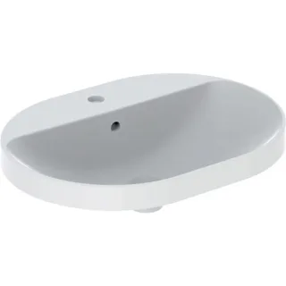 Geberit VariForm Einbauwaschtisch, elliptisch mit Hahnlochbank, 60x45cm, mit Überlauf, 500733012 500733012