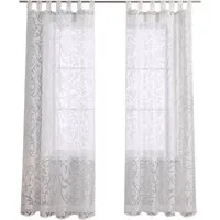 Joyswahl Gardine Jessica (1 St), Schlaufen, Voile Ausbrenner mit Ranken