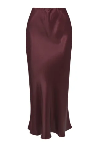 Smith&Soul - Sateen Skirt bordeaux - Gr. - M