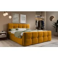 thematys Boxbett mit Bettkasten 140x200–200x200 cm – Velours oder Bouclé Bezug – (Polsterbett Bonnellfederkern Matratze H3 + Gratis 3cm Topper, Boxbett - Luxus Doppelbett mit Stauraum)