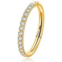 Karisma Schmuck Nasenpiercing Titan Hinged Nasenring Segmentring Charnier/Clicker Ring Kristall, Premium Zirkonia Stärke 1,0mm Frauenschmuck