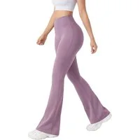 Smilodox Schlaghose Loreen, Flared Seamless Sportleggings, Schlaghose, Blickdicht Slim Fit Booty Yogahose, Elastisch Fitnessleggings, Gym, Freizeit