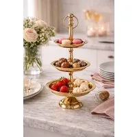 BOLTZE Dekoetagere Etagere Maravelle Dreistufig Gold Metall (1 St)