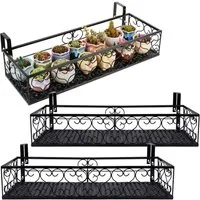 SURFOU Blumenständer Blumenständer Pflanzenständer 50x20x12cm, Geeignet für 6,5-cm-Geländer (3 St), Wohnzimmer Terrasse Fenster Garten Hof