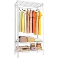 GarveeMore Kleiderständer Kleiderschrank Offen, Garderobenständer, Tragkraft 300 kg, 90x45x175cm