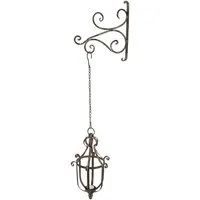 Ambiente Haus Wandkerzenhalter Wandhaken - antikgrau 28cm (1 St)