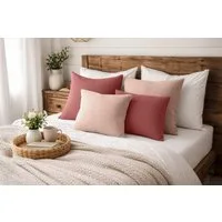 Amilian Dekokissen Sofakissen 4er Set mit Füllung - 2x 45x45 + 2x 35x45 cm, Hotelverschluss, waschbar, formstabil