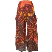 Guru-Shop Relaxhose Farbenfrohe Batikhose, Boho Palazzohose, weite.. alternative Bekleidung