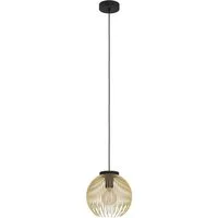 EGLO Hängeleuchte VENEZUELA Pendellampe, Esszimmerlampe, Metall, schwarz, gold, E27, ohne Leuchtmittel, Leuchtmittel wechselbar, Esstischlampe, Pendelleuchte, Drahtschirm, 1 flammig, 110x23,5cm